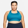 Nike Women's Swoosh Medium-support 1-piece Pad Sports Bra (plus Size) In Marina/black