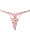 Fleur Of England Lilian Lace-panel Thong In Pink
