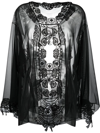 Belle Et Bon Bon Bisoux Venetian Lace Robe In Black