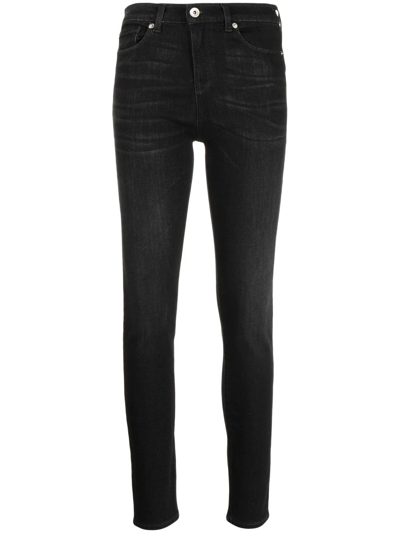 Emporio Armani High-waist Skinny Jeans In Black