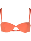 Totême Balconette Recycled Polyamide Blend Bikini Top In Orange