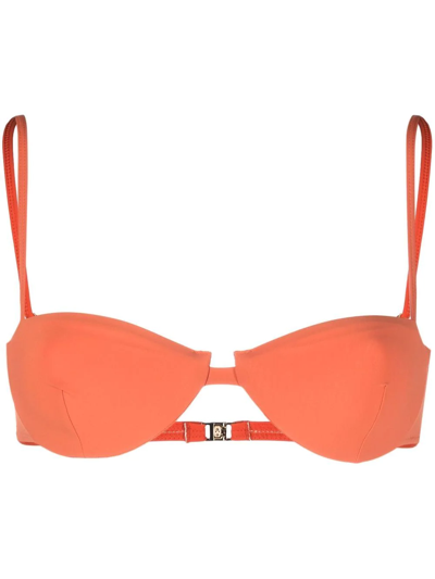 Totême Balconette Recycled Polyamide Blend Bikini Top In Orange