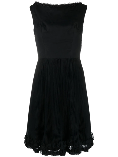Pre-owned A.n.g.e.l.o. Vintage Cult 1990s Sleeveless Pleated Dress In Black