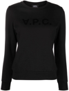 Apc A.p.c. V.p.c. Flock Logo Sweatshirt In Black