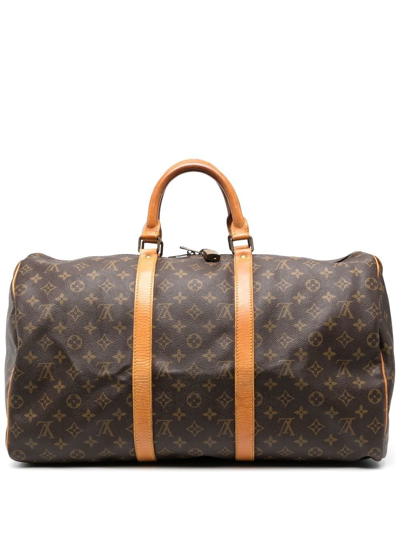 Pre-owned Louis Vuitton 1984  Keepall 50 Holdall Bag In Brown