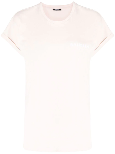 Balmain Logo-print T-shirt In Pink