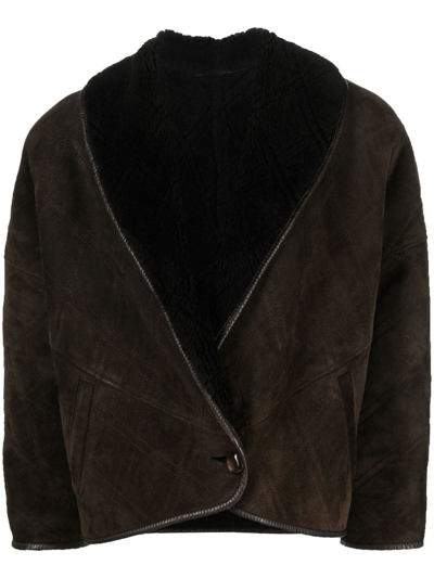 Pre-owned A.n.g.e.l.o. Vintage Cult 1980s Shearling-lined Leather Jacket In Brown