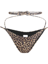Matinee Leopard-print Crossover Bikini Briefs In Brown