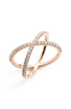 Nadri Crossover Cubic Zirconia Ring In Rose Gold