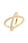 Nadri Crossover Cubic Zirconia Ring In Gold