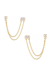 Ettika Draped Chain Double Piercing Earrings In 18k Gold Plate