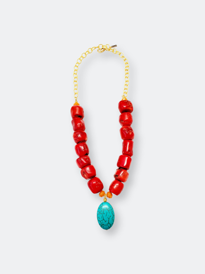 Minu Jewels Trada Necklace In Red