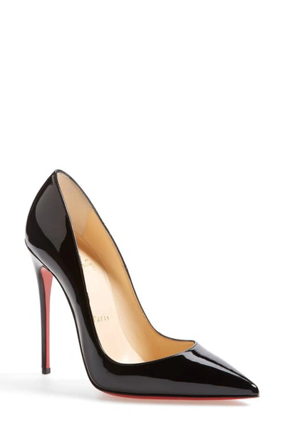 Christian Louboutin Decollete 85mm Patent Leather Red Sole Pumps In Black