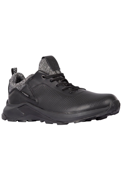 Trespass Mens Cole Leather Sneakers In Black
