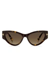 Marc Jacobs Dramatic Acetate Cat-eye Sunglasses In Havana/brown Gradient