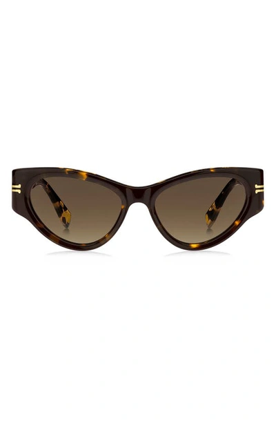 Marc Jacobs Dramatic Acetate Cat-eye Sunglasses In Havana/brown Gradient