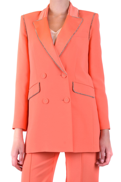 Patrizia Pepe Womens Red Other Materials Outerwear Jacket In Orange
