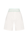 Bottega Veneta Logo-embroidered Wide-legged Shorts In White