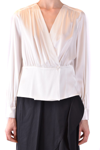 Pinko Silk Blend Blouse With Wrap-style Front In White