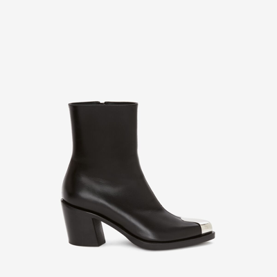 Alexander Mcqueen Punk Boot In Black/silver