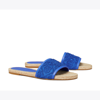 Tory Burch T Monogram Espadrille Slide Sandal In Blue Night