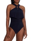 Magicsuit Liza Square-cut One-piece Swimsuit In Navy Blue