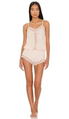 Eberjey Marry Me Dreamer Jersey Knit Teddy Romper In Blush