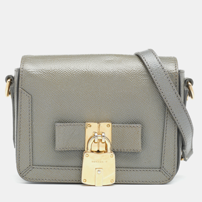 Pre-owned Burberry Grey Patent Leather Berkeley Crossbody Bag