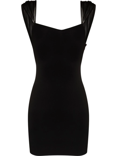 Nensi Dojaka Tulle & Crepe Butterfly Mini Dress In Black