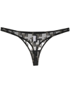 Eres Semi-sheer Design Tong In Black