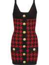 BALMAIN HOUNDSTOOTH FITTED DRESS