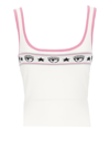 Chiara Ferragni Intarsia-knit Sleeveless Top In White