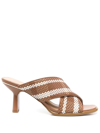 Michael Michael Kors Striped Mule Sandals In Brown