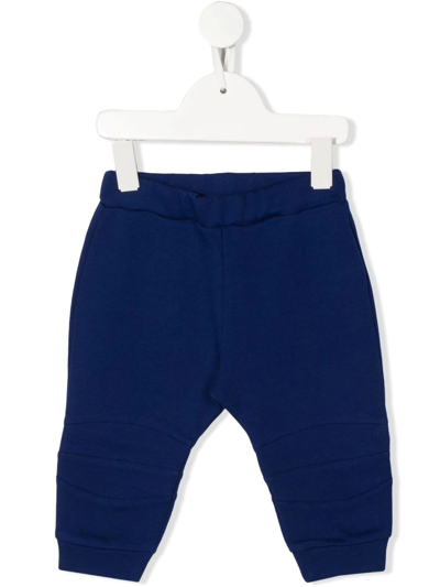 Balmain Babies' Logo-print Cotton Track Pants In Blue