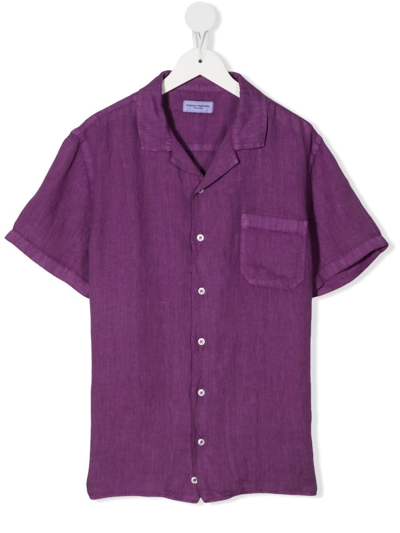 Paolo Pecora Teen Pocket Short-sleeved Shirt In Purple