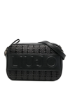 Liu •jo Embossed-logo Camera Crossbody Bag In Black