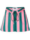 BRANDON MAXWELL STRIPED DRAWSTRING SHORTS