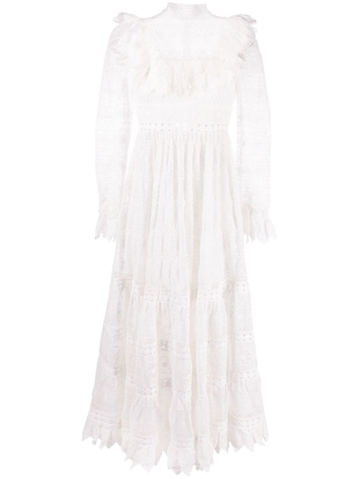 Zimmermann Prima Broderie Anglaise Midi Dress In White