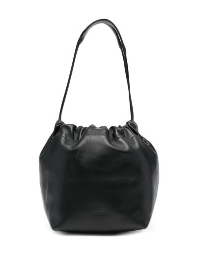 Jil Sander Drawstring-fastening Shoulder Bag In Black