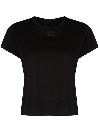Alexander Wang Cotton T-shirt With Logo In Nero