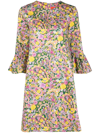 La Doublej 24/7 Floral-print Mini Dress In Tripping