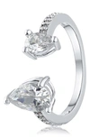 CZ BY KENNETH JAY LANE CZ PEAR OPEN BAND RING