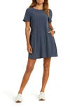 Zella Cinch Side Dress In Navy India Ink