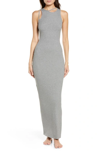 Skims Soft Lounge Rib Cutout Nightgown In Heather Grey | ModeSens