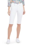 Nydj Side Slit Denim Bermuda Shorts In Optic White