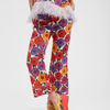 La Doublej Hendrix Printed Cropped Trousers In Zinnie