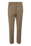 Brunello Cucinelli Women's Stretch Cotton Cover-up Wide Corset Trousers With Necklace In Chestnut