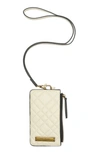 KURT GEIGER QUILTED LEATHER CARDHOLDER WITH STRAP