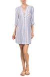 Everyday Ritual Claudine Cotton Cover-up Tunic In Chesapeake Stripe
