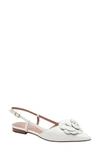 Linea Paolo Cammy Slingback Pointed Toe Flat In Eggshell